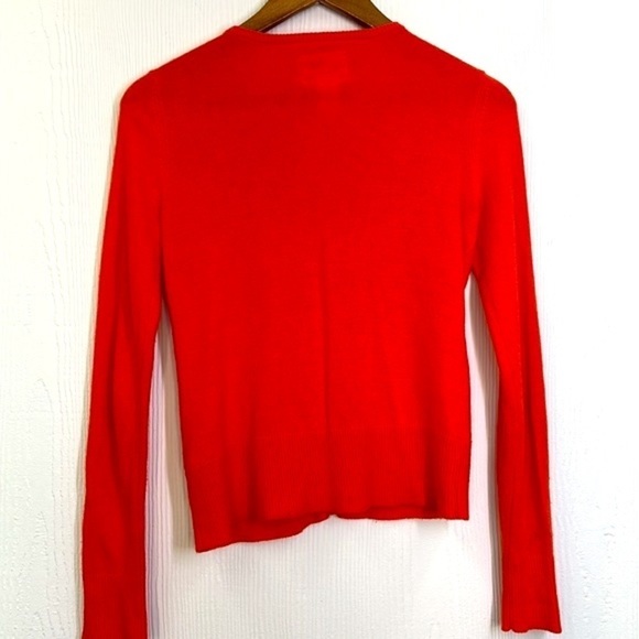 Tabitha - Anthropologie Orange Embroidered Flowers Button Up Cardigan Size XS - Picture 11 of 11